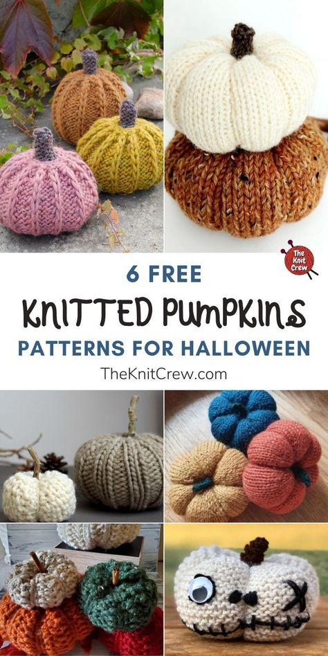 Halloween Knitting Patterns Free, Knitted Pumpkins, Halloween Knitting Patterns, Pumpkin Patterns Free, Halloween Knitting, Fall Knitting Patterns, Pumpkin Patterns, Halloween 6, Fall Knitting