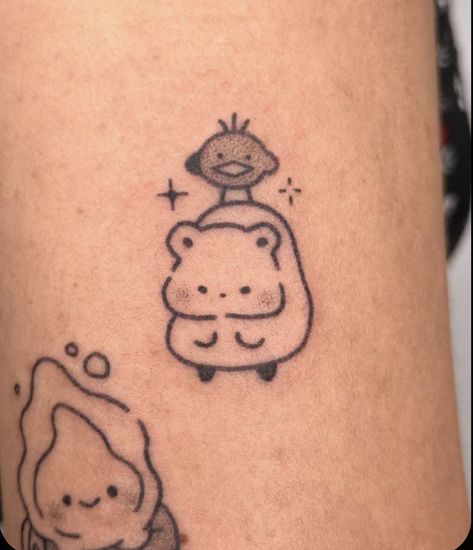 Cute Ghibli Tattoo, Tiny Ghibli Tattoo, Simple Ghibli Tattoo, Cute Studio Ghibli Tattoos, Cute Tattoos To Draw, Cute Minimalistic Tattoos, Matching Ghibli Tattoos, Matching Studio Ghibli Tattoos, Cool Tats Small Tattoos