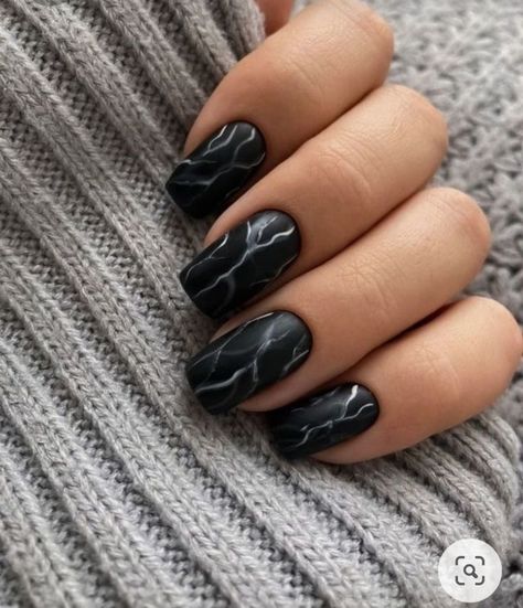 Manicure design | Manicure ideas | Manicure 2023 | Marble Nail, Black Nails, Manicure, Nail Polish, Marble, Nails, Grey, Black