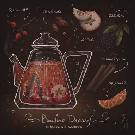 Herbal and Fruit tea recipes on Behance Herbal Tea Illustration, Christmas Tea Recipe, Fruit Tea Recipes, Recipe Illustration, Children's Book Characters, Tea Illustration, Fruit Tea, Children Book, Time Lapse Video