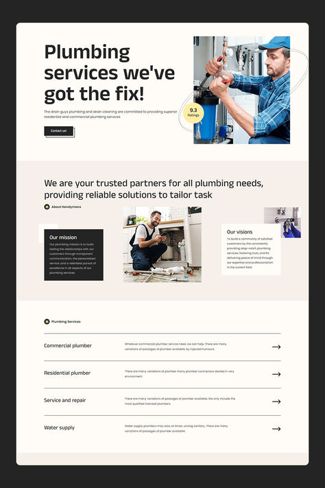 Fixflow - Plumber & Handyman Webflow Template Plumber Website, Plumbing Business, Mobile Workshop, Plumbing Companies, Retail Technology, Beauty Technology, Commercial Plumbing, Mobile Friendly Website, Email Template Design