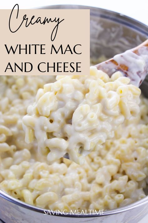 White Creamy Mac And Cheese Recipe, Creamy White Cheddar Mac And Cheese Recipe, Mac And White Cheese Recipe, Crock Pot White Mac And Cheese, Slow Cooker White Mac And Cheese, Crockpot White Mac And Cheese Recipe, White Velveeta Mac And Cheese, White Mac And Cheese Baked, White Queso Mac And Cheese