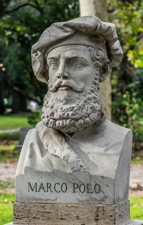 Marco Polo Statue (Illustration) - World History Encyclopedia Villa Borghese Rome, Puppy Boy, Kublai Khan, Rovinj Croatia, Virgo Sun, Yuan Dynasty, History Articles, Medieval Paintings, Historia Universal