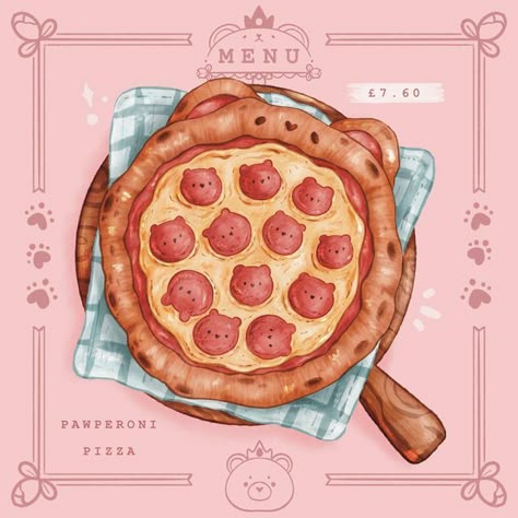 Bear Treats, Pizza Drawing, Beary Cute, Cute Pizza, Pizza Art, 귀여운 음식 그림, Foodie Art, Animal Shapes, Next Friday