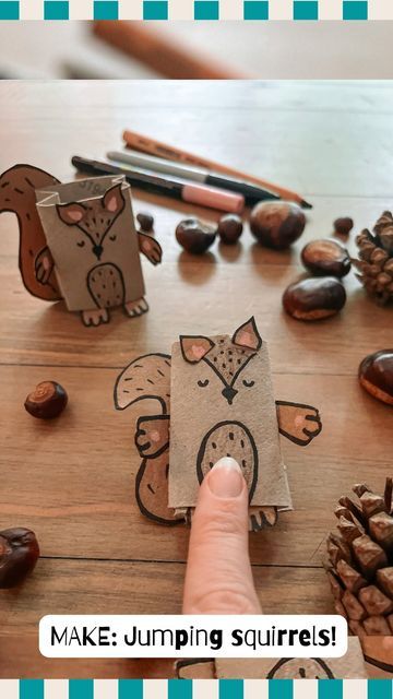 Hunting Crafts For Kids, Squirell Crafts Preschool, Reindeer Paper Bag Craft, Woodland Party Games For Kids, Squirrel Preschool Crafts, Squirrel Activities For Kids, Make A Squirrel Craft, Forest Animals Craft, Squirrel Activities For Preschoolers