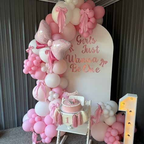 ✨ Girls just wanna have fun and be one! ✨ Thrilled to celebrate this special first birthday with an adorable setup featuring all these charming handmade bows! 🎀 Big shoutout to @amillz_18 for letting us be part of this beautiful celebration for your little princess! 💕✨ #firstbirthday #birthdayparty #girlsjustwannabeone🎀 #babygirl #birthdaygirl #buffalo #buffalony #wnyballoons #716balloons #balloonsofbuffalo #buffaloballoons #buffalobirthdayparty #firstbirthdayparty Girls Just Want To Be One Birthday Theme, Girls Just Want To Turn One Birthday, 1st Birthday Girl Bow Theme, Colorful First Birthday Girl, Girls Just Wanna Turn One Birthday, One Is Fun Birthday Party Girl, Sweet 1 Birthday Party Girl, Baby Girl First Birthday Theme Bows, Girls Just Wanna Be One Birthday Theme