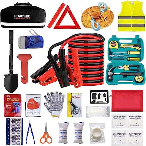 Car emergency kit. Car Safety Kit, Alternator Repair, Safety Road, Roadside Emergency Kit, Four Runner, Car Tool Kit, Car On The Road, Winter Safety, Car Emergency Kit