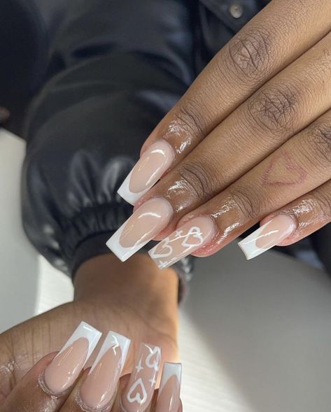 Acrylic Nails Short Square, Nails Long Acrylic, Acrylic Nails Short, Acrylic Nails Long, Nails Short Square, French Tip Acrylic Nails, Simple Acrylic Nails, Glow Nails, Short Square Acrylic Nails