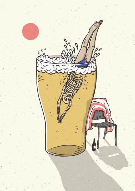 Draw Everyday, Playlist Pics, Beer Cartoon, Beer Illustration, I Like Beer, Horror Vintage, Beer Prints, Beer Art, Based On Your Zodiac Sign