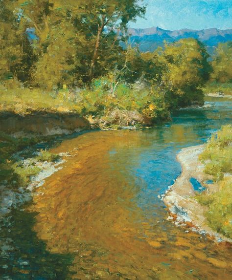 "Summer Stream," by Clyde Aspevig Clyde Aspevig, Watercolor Study, Sea Scape, Impressionistic Art, Western Landscape, Ski Town, Master Artists, Steamboat Springs, Sea Painting