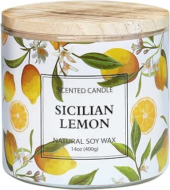 Lemon Scented Candle, Village Candle, Lemon Design, Lemon Candle, Lemon Pattern, Sicilian Lemon, Sweet Lemon, Lemon Patterns, Jar Candles