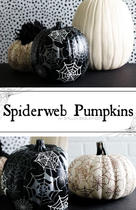 Spiderweb Pumpkins Halloween Cricut Crafts, Spiderweb Pumpkin, Halloween Decorations Pumpkin, Halloween Decorations Diy, Party Ideas Halloween, Diy Silhouette, Craft Pumpkins, Halloween Cricut, Halloween Pics