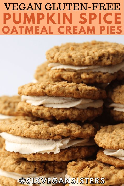 Spice Oatmeal, Pumpkin Spice Oatmeal, Gluten Free Pumpkin Cookies, Cookies Sans Gluten, Gluten Free Pumpkin Recipes, Gluten Free Pumpkin Spice, Dessert Pie Recipes, Vegan Gluten Free Desserts, Oatmeal Cream Pies