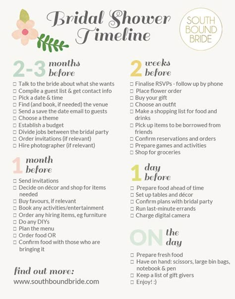 How to Plan the Perfect Bridal Shower (With Timeline) Bridal Shower Timeline, Bridal Shower Checklist, Shower Checklist, Wedding Checklist Printable, Timeline Wedding, Bridal Shower Inspo, Bridal Shower Planning, Coffee Wedding, Shower Diy