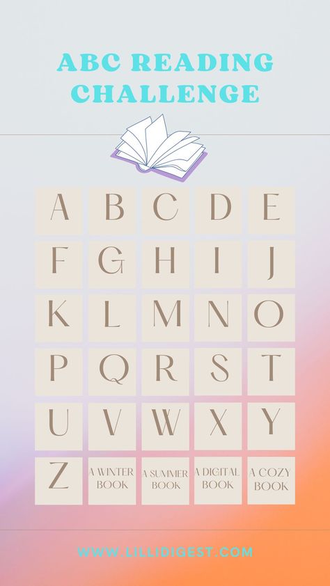 A template for the ABC Reading Challenge A.K.A. the A to Z Reading Challenge. Abc Reading Challenge Template, Abc Book Challenge, A To Z Reading Challenge Template 2024, A-z Reading Challenge, A-z Reading Challenge Template, A To Z Reading Challenge Template, Abc Reading Challenge, Ya Reading Challenge, A To Z Reading Challenge