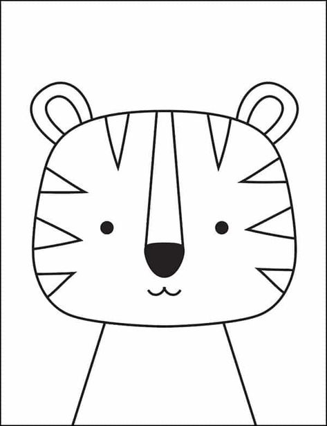 Easy How to Draw a Tiger in a Sweater Tutorial and Coloring Page Draw A Tiger, Tiger Coloring, Flower Making Crafts, Sweater Tutorial, Tiger Drawing, Kids Coloring Pages, Cute Animal Illustration, Cute Tigers, Kids Coloring