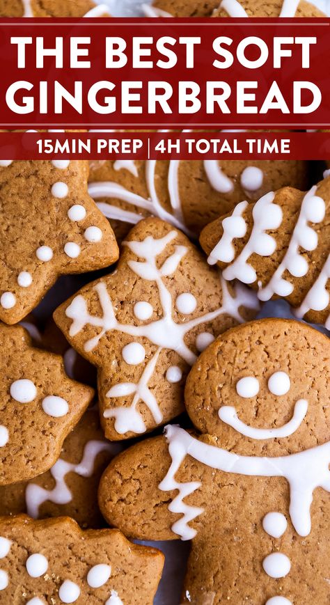 Soft Gingerbread, New Year's Desserts, Soft Gingerbread Cookies, Perfect Cookies, Ginger Bread Cookies Recipe, Cookie Bar, Chip Cookie Recipe, Xmas Cookies, Christmas Celebration