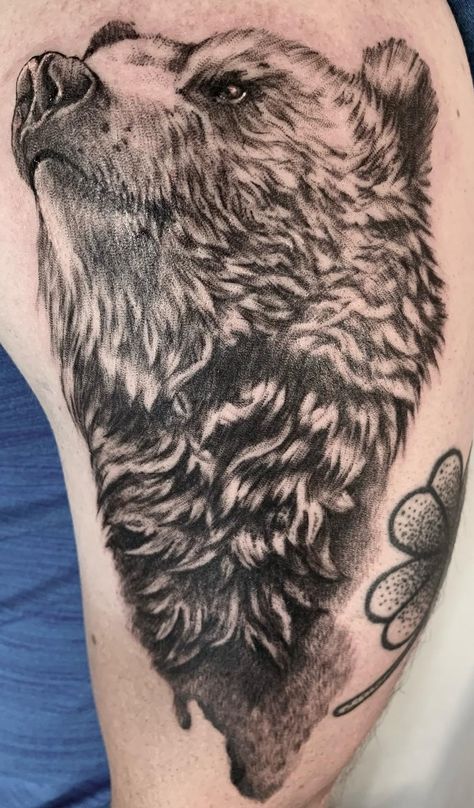 Side Profile Head, Bear Face Tattoo, Mama Bear Tattoo, Eagle Head Tattoo, Mama Tried, Bear Tattoos, Head Tattoo, Bear Tattoo, Up Tattoo