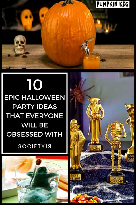 10 Epic Halloween Party Ideas That Everyone Will Be Obsessed With - Society19 Halloween Office Events, Company Halloween Party Ideas, Halloween Party Costume Prizes, Large Halloween Party, Halloween Party Costume Contest Prizes, Halloween Party Host Gift, Halloween Event Ideas, High School Halloween Party, Work Halloween Party