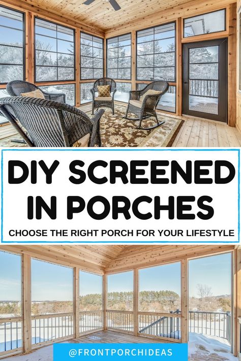 Check out our post on everything screened in porches. We give you the best DIY screened in porch ideas that are perfect for porch sitting. Enjoy the perfect porch outdoor sitting areas that can be enjoyed all winter long. Screened In Sun Porch, Making A Screened In Porch, Screened In Back Porches, Screen Porch With Half Wall, Screened In Side Porch Ideas, Close In Porch Ideas, Small Screened Porch Designs, Enclosed Screen Porch Ideas, Screened In Porch With Hot Tub