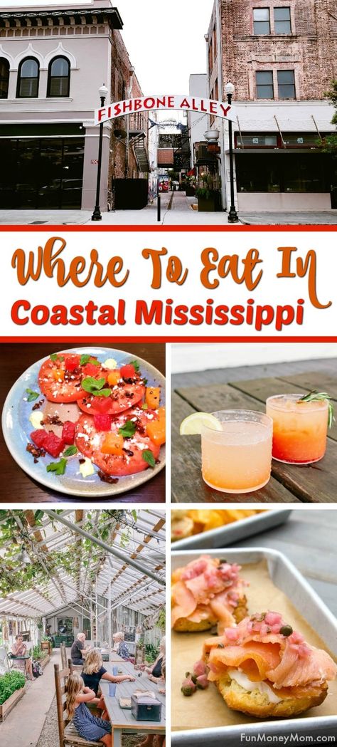 Places To Eat In Coastal Mississippi - Heading to the Gulf coast? Check out my choices for where to eat in Coastal Mississippi! From dining in a Greenhouse to BBQ and blues, there are no shortage of awesome restaurants to choose from! #hosted #mscoastlife #secretcoast #coastalmississippi #mississippigulfcoast #gulfcoast #mississippi Biloxi Mississippi, Gulfport Mississippi Things To Do In, Gulf Coast Mississippi, Biloxi Mississippi Restaurants, Laurel Mississippi Restaurants, Mississippi Food, Gulfport Mississippi Restaurants, Mississippi Gulf Coast, Explore Mississippi