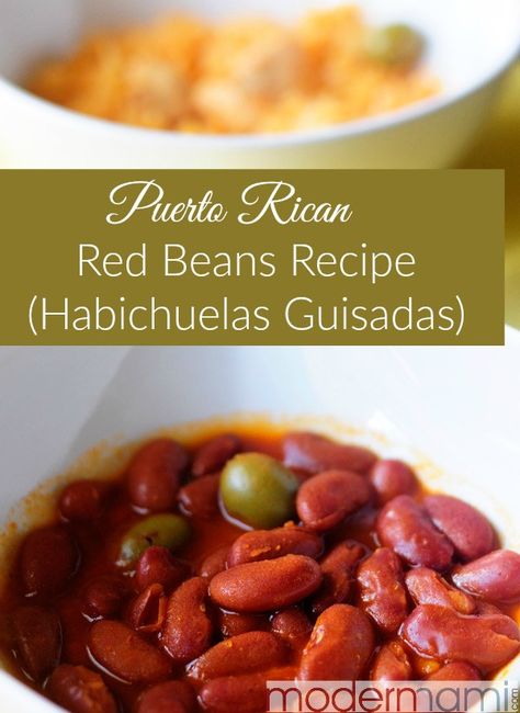 This easy Puerto Rican red beans recipe (habichuelas guisadas) brings Puerto Rican food to your dinner table! Try with rice for a meal you'll love! Spanish Red Beans Recipe, Puerto Rican Red Beans, Pollo Guisado Recipe, Habichuelas Guisadas, Puerto Rican Style, Red Beans Recipe, Puerto Rican Food, Recipes With Kidney Beans, Red Beans N Rice Recipe