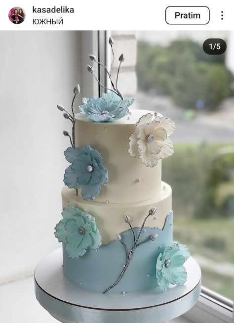 Teal Cakes, Teal Cake, Decorated Cakes, Cake Ideas, Cake Decorating, Birthday Cake, Cake, Birthday, Flowers