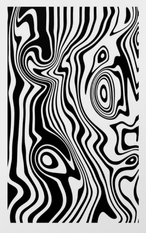 Trippy Stencils, Black And White Swirl, Diy Tricot, Medusa Art, Lines Art, Chintz Fabric, Art Optical, Textile Prints Design, Graphic Poster Art