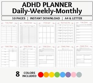 Time Management Skills for ADHD Brains: Practical Advice Printable Calendar Design, Planner Lettering, Printable Daily Planner, Life Binder, Planner Pdf, Time Management Skills, Work Planner, Schedule Template, Planner Book