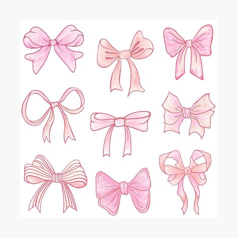 Get my art printed on awesome products. Support me at Redbubble #RBandME: https://www.redbubble.com/i/photographic-print/Pink-Coquette-Aesthetic-Ribbon-Bow-Watercolor-Doodle-by-abihooper/163582084.6Q0TX?asc=u Drawings Of Ribbons, Pink Doodles Aesthetic, Ribbon Doodle, Pink Doodles, Coquette Doodles, How To Draw Coquette Bow, Coquette Ribbon, Watercolor Ribbon, Bow Drawing Ribbon