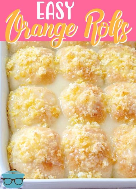 EASY GLAZED ORANGE ROLLS (+Video) - breakfast #breakfast Orange Sour Cream Rolls, Pillsbury Orange Rolls Ideas, Orange Breakfast Rolls, Orange Crescent Rolls, Orange Dinner Rolls, Frozen Yeast Rolls, Rhodes Recipes, Orange Brownies, Everything Popular