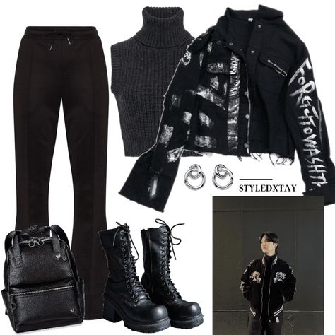 BTS Suga/Yoongi Kpop Inspired Outfit Outfits Yoongi, Yoongi Outfit Ideas, Suga Outfit Concert, Yoongi Fashion Style, Yoongi Outfits, Yoongi Style, Outfits Suga, Yoongi Inspired Outfits Concert, Suga Outfits