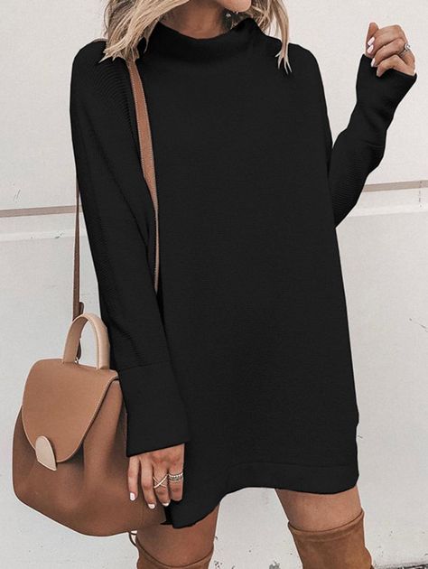 Women Fashion Round Neck Long Sleeve Sweater Dress Sweater dress practical for combinations Winter Mini Dresses, Elegant Dresses Short, Women Sweaters Winter, Autumn Dress, Long Sleeve Sweater Dress, Mini Sweater Dress, Collar Sweater, Vestido Casual, Knit Sweater Dress