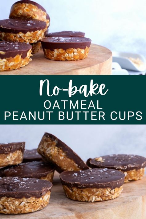 Oats And Chocolate, No Bake Oatmeal, Oatmeal Dessert, Peanut Butter Oat Bars, Oatmeal Peanut Butter, Healthy Peanut Butter Cups, Chocolate Peanut Butter Recipes, Three Family, Chocolate Peanut Butter Desserts