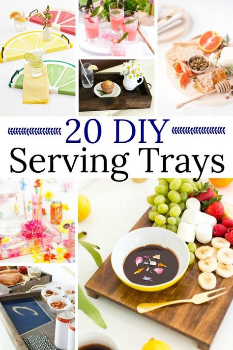 20 DIY Serving Trays Diy Serving Tray, Diy Breakfast, Breakfast Tray, Home Design Decor, Serving Trays, Craft Sale, Design Decor, Serving Platters, Serving Dishes