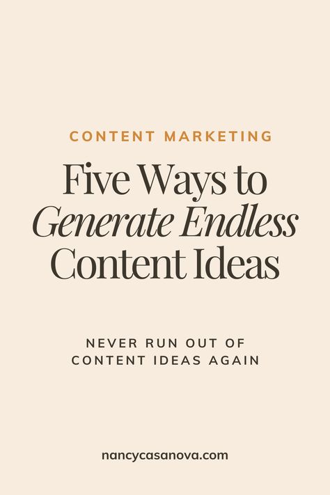 Follow this five step process that can help you generate endless content ideas for social media and your business. content creation tips, content creation tools, content strategy, content marketing, content marketing tips, content strategist Content Creation Process, Content Ideas For Digital Marketing Agency, Content Creation Ideas For Beginners, Content Strategy Framework, Ideas For Content Creation, Product Marketing Ideas, Content Creation Tips, Product Content Ideas, Small Business Content Ideas