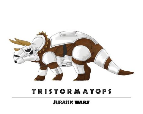 Jurassic Wars: Triceratops + Stormtrooper = Tristormatops Star Wars Dinosaur, Dinosaur Species, Star Wars Funny, Sci Fi Design, Star Wars Day, Star Wars The Force Awakens, Star Wars Inspired, Dinosaur Art, Baby Grow