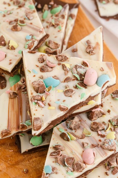 Bark Dessert, Easter Bark Recipe, Easter Bark, Sweet And Sour Cabbage, Bark Recipes, Dark Chocolate Bark, Cranberry Jelly, Easy Holiday Treats, Simply Stacie