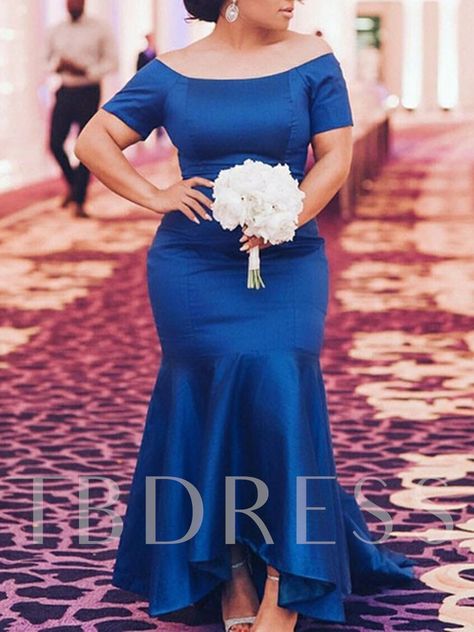 Off the Shoulder Short Sleeves Ankle-Length Mother of the Bride Dress 2019 Royal Blue Bridesmaid Dresses, Bridesmaid Dresses Uk, Mermaid Bridesmaid, Cheap Party Dresses, Maid Of Honour Dresses, Plus Size Bridesmaid, Evening Dresses With Sleeves, Mermaid Bridesmaid Dresses, Evening Dresses Plus Size