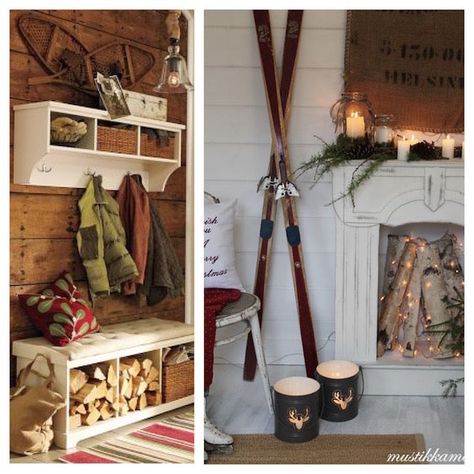 Cabin Decor Ideas for Any Style - Ski Country Antiques & Home Ski Bedroom Decor, Rustic Ski Lodge Decor, Cabin Entryway Ideas, Campy Decor, Airbnb Themes, Vintage Ski Decor, Vintage Ski Lodge Decor, Cabin Decor Ideas, Ski Chalet Interior