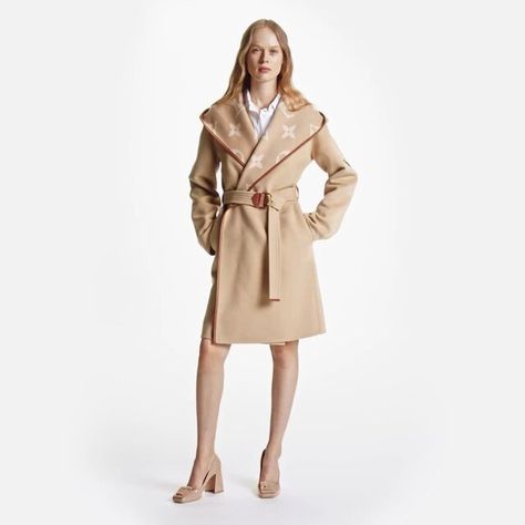 Belted Double Face Hooded Wrap Coat - Ready to Wear | LOUIS VUITTON Hooded Wrap Coat, Wrap Coat, Lv Monogram, Louis Vuitton Official, Coat Outfits, Coats And Jackets, Double Face, Winter Fashion Outfits, Leather Patches