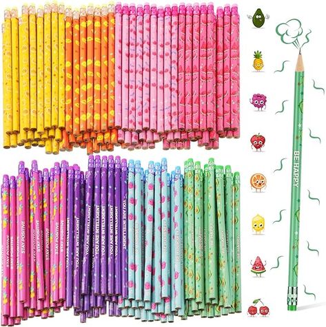 Amazon.com : 200PCS Bulk Scented Pencils for Kids Inspirational HB Pencils with Erasers Cylinder Colorful Fun Wood Pencils Motivational Graphite Pencils with Fruit Elements for School Office Classroom Students : Office Products Smelly Pencils, Scented Pencils, Fruit Scent, School Pencils, Wooden Pencils, Student Office, Cute School Supplies, Graphite Pencils, Color Run