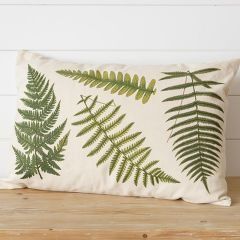 Shabby Chic Farmhouse Pillows | Antique Farmhouse Embroidered Fern, Fern Pillow, Fringe Pillows, Fern Leaves, Shabby Chic Farmhouse, Long Lumbar Pillow, Cozy Pillow, Chic Farmhouse, Accent Throw Pillows