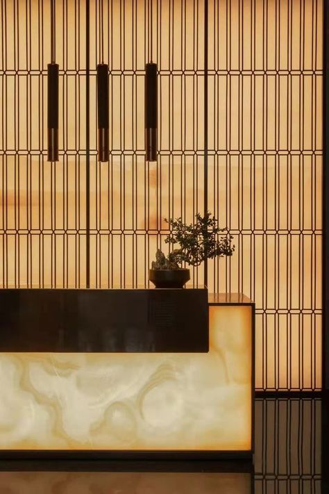 Japanese Restaurant Interior, Japanese Spa, Apartment Lobby, Modern Japanese Interior, Modern Japanese Architecture, Healthcare Interior Design, Lobby Reception, Joinery Details, Reception Design