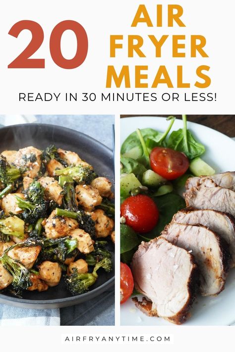 Looking for quick and easy meals to make in your air fryer? Check out these 20 simple recipes that can be made in just 30 minutes! From crispy veggies to juicy proteins, dinner just got a whole lot easier 😋🥗🍗 #airfryer #30minutesorless #easyrecipes #dinnerideas Crispy Veggies, Easy Meals To Make, Air Fryer Meals, Microwave Dinners, Recipes For College Students, Quick And Easy Meals, Meals To Make, Simple Menu, Air Fryer Dinner Recipes