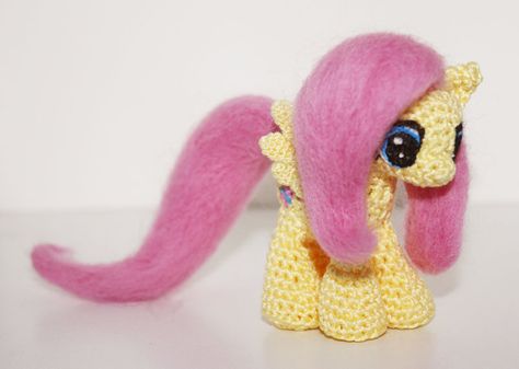 Mini Fluttershy by *TheHarley on deviantART Crochet Fluttershy, Kandi Ideas, Cutie Mark, Crochet Stuff, Fluttershy, Pattern Free, Mini Me, Crochet Dolls, Amigurumi Doll