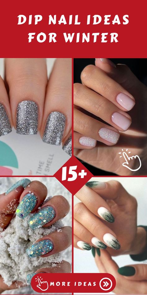 🌟 Embrace the winter vibes with our stunning dip nail ideas for winter! From icy blues to festive reds, we have the perfect designs to keep your nails stylish all season long. ❄️ Try out our snowflake patterns or cozy sweater designs for a trendy winter look that will make heads turn. Don't let your nails hibernate this winter - show them off with our fabulous dip nail ideas! #WinterNailInspo #DipNailDesigns Winter Nail Designs Glitter, Winter Nails Ideas Simple, Winter Nail Dip Ideas, Winter Mani Pedi Combos, January Manicure Ideas, Winter Gel Nails Ideas 2024, Winter Fingernails, Winter Manicure Colors, January Gel Nails Ideas