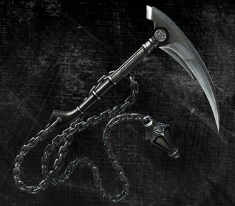 The Kusari-Gama (鎖鎌 Kusari Gama, Chain Sickle) is a Ninja weapon consisting of a long chain with... Pretty Knives, 다크 판타지, Cool Swords, Cool Knives, Wood Carving, Arsenal, Artifacts, Art Reference, Concept Art