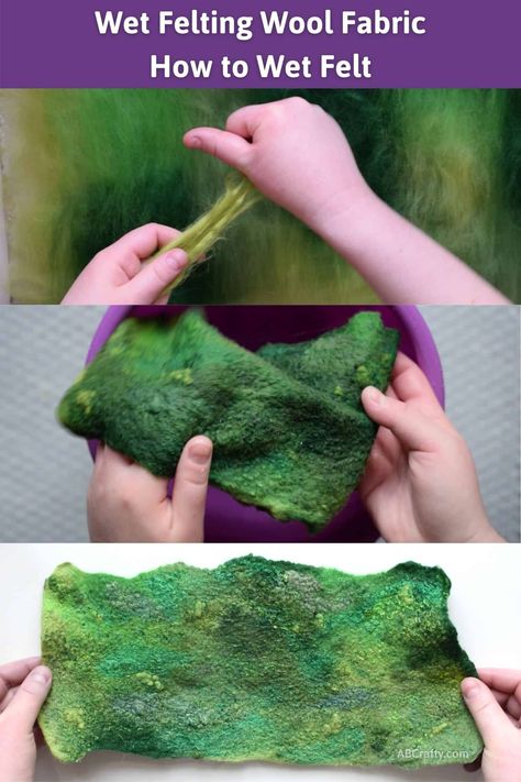 Wet Felting Tutorial, Diy Wool Felt, Felting Techniques, Wool Felt Fabric, Needle Felting Diy, Wet Felting Projects, Wool Felt Projects, Felting Ideas, Felted Wool Crafts