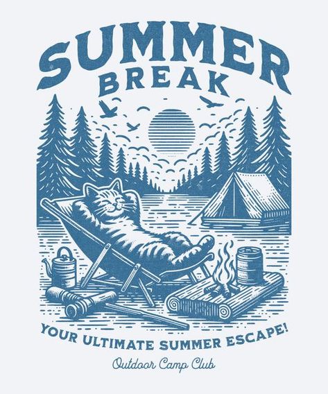 Summer Camp Graphics, Camping Graphic Design, Camp Brand, Baby Shower Deco, Simple Artwork, Flame Art, T Shirt Design Template, Shirt Design Inspiration, Vintage Camping